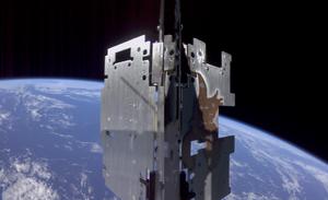 SpIRIT’s radiators after deployment, flying high over the Indian Ocean