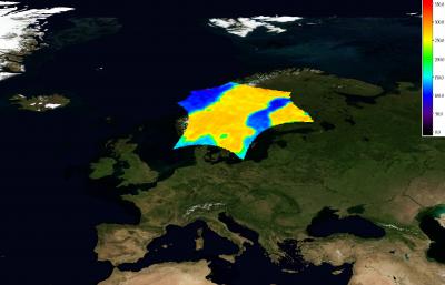 Brightness Temperature Over Scandinavia