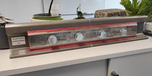 Display piece of an insulated joint at the Institute for Railway Infrastructure Design at TU Graz.