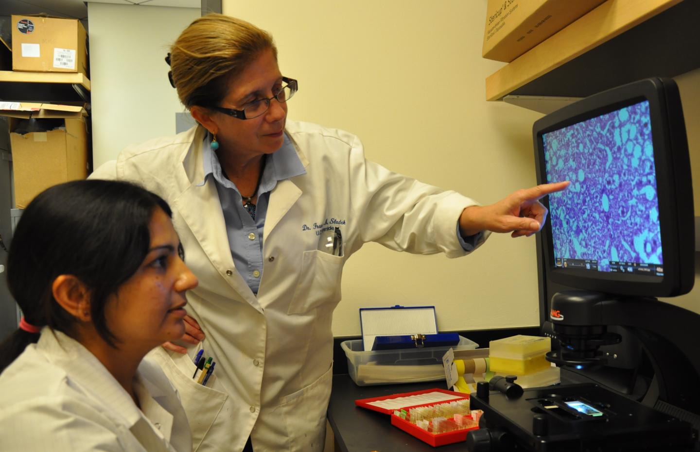Poonamjot Deol and Frances Sladek, University of California - Riverside 