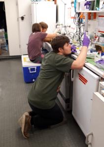 Jan von Arx at work at sea