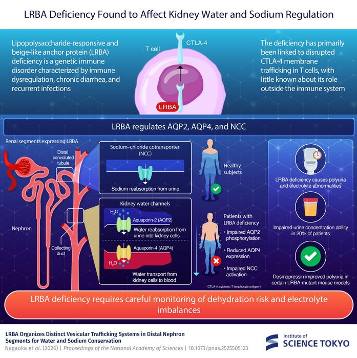 LRBA Deficiency Found to Affect Kidney Water and Sodium Regulation