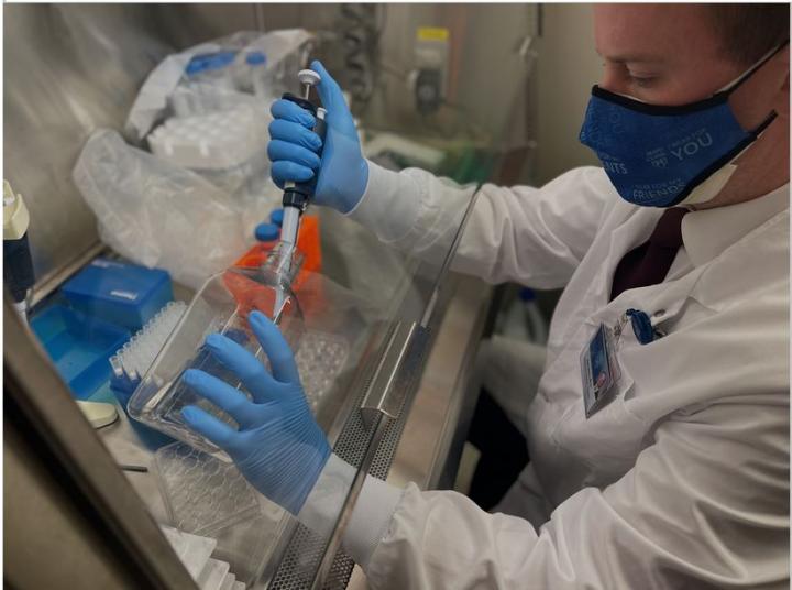 Joshua Bock in lab