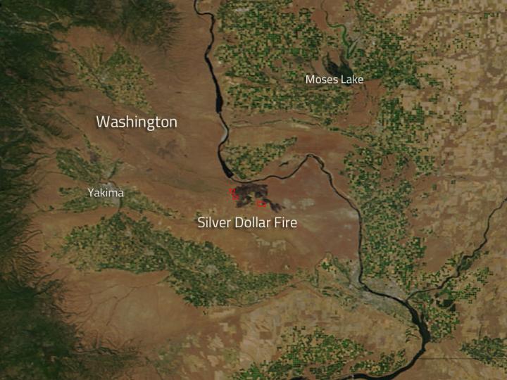 NASA sees Silver Dollar Fire in Washington State