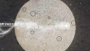 Artistic representation of a high-energy particle