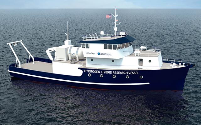 Conceptual design for UC San Diego's new hydrogen-hybrid vessel.