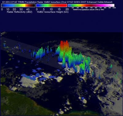 TRMM 3-D Image of Bertha