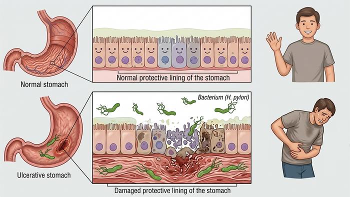 Stomach lining and ulcer visualisation