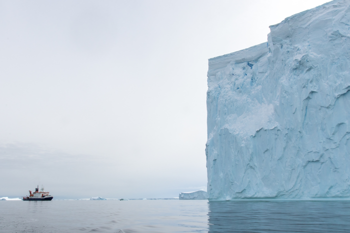 RV Polarstern near an iceberg in Amundsen Sea