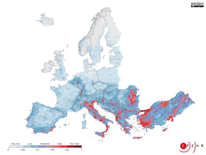 Risiko für Erdbeben in Europa