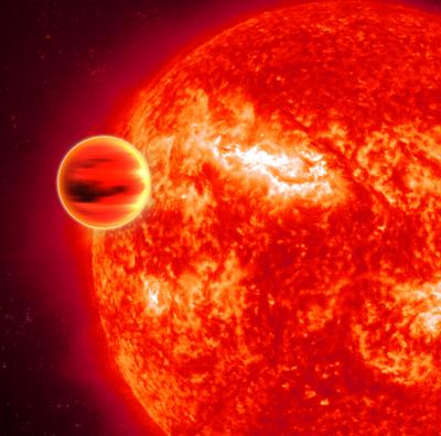 An Artist's Impression of HD 189733b and its Star as if Viewed Using Infrared