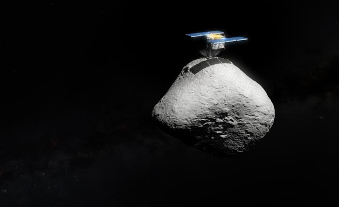 Artist’s impression of Hayabusa2 touching down on asteroid 1998 KY26 (artist’s impression)