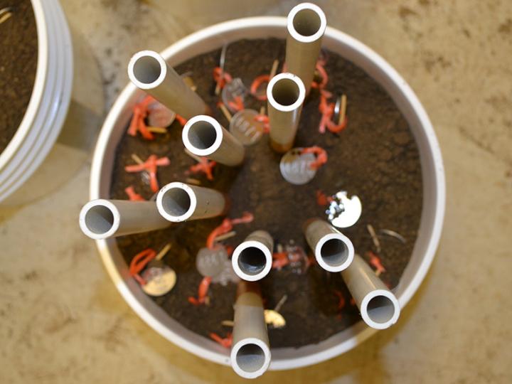 tubes in buckets