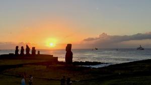 anchored off Easter Island
