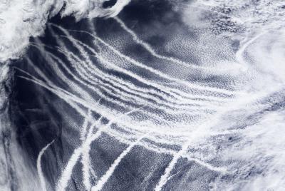 Ship Tracks off Alaska Coast