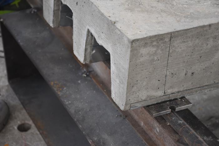 Steel and recycled concrete slabs