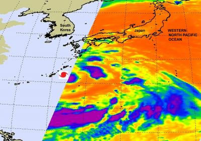 NASA Infrared Image of Tropical Storm Roke