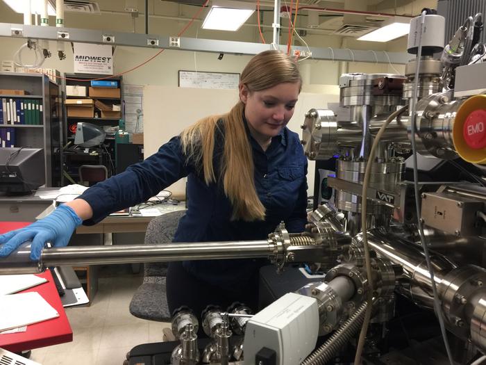 Greer in the lab