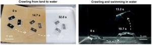 Motion mode transition of the multimodal amphibious robot