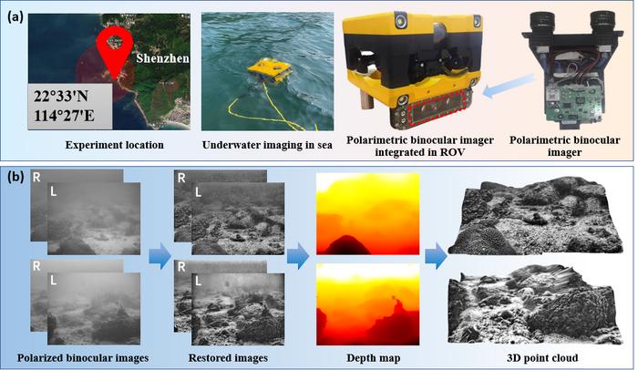 Polarization binocular imager and the experiment in the sea