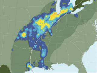 Path and Flood Map of Hurricane Ike 2008