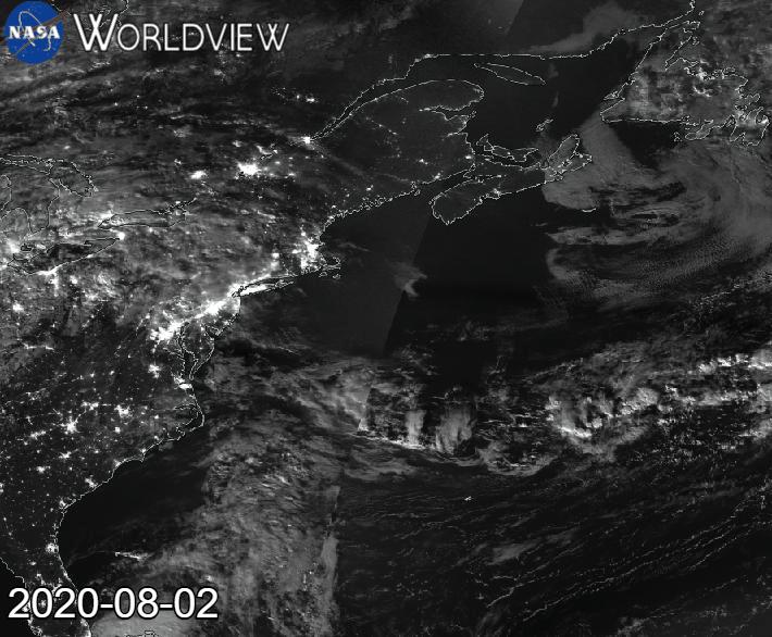 NASA Tracked Tropical Storm Isaias at Night