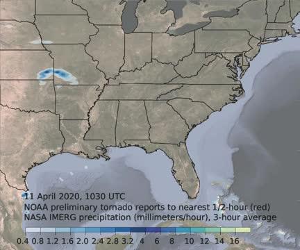IMERG Animation of Severe Weather in the Southern U.S.