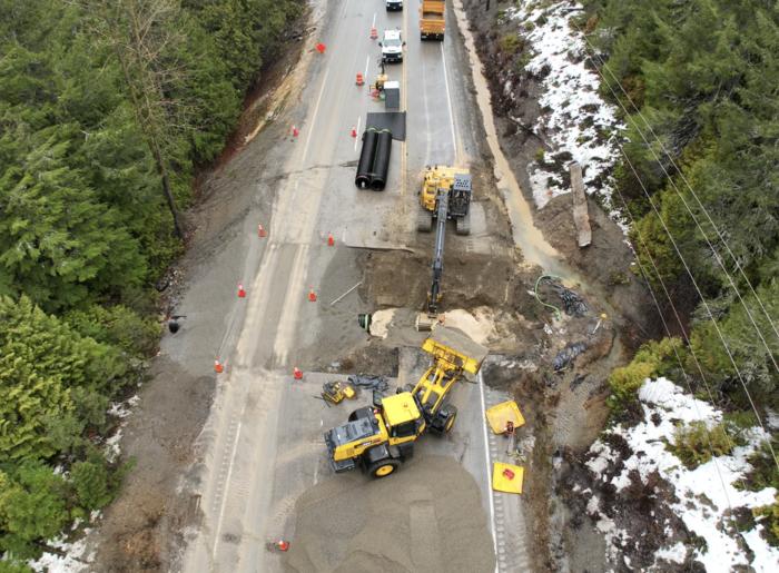 Damaged highway