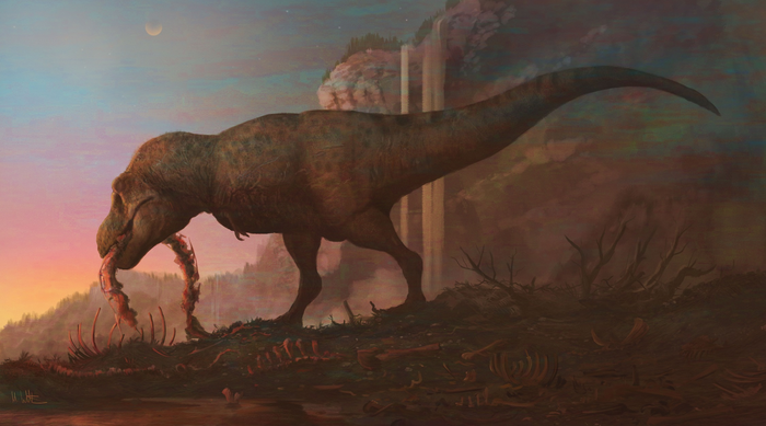 Tyrannosaurus rex feeding