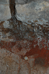 Lava over tephra in Caecilia Metella's tomb