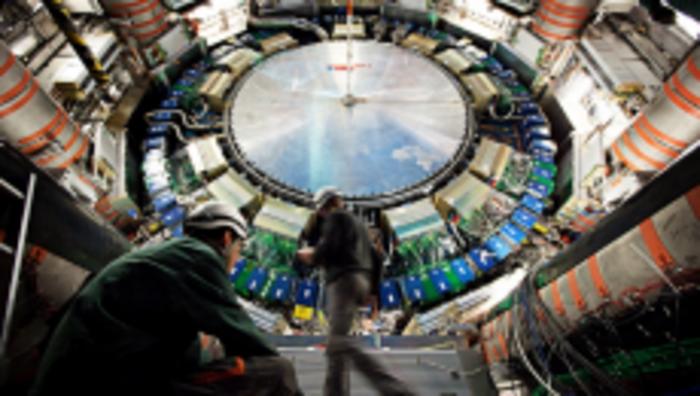 The Large Hadron Collider’s ATLAS detector measures the electrical pulses generated by particle collisions. Its vat of ultra-cold argon captures an electronic trace of every particle that passes through.