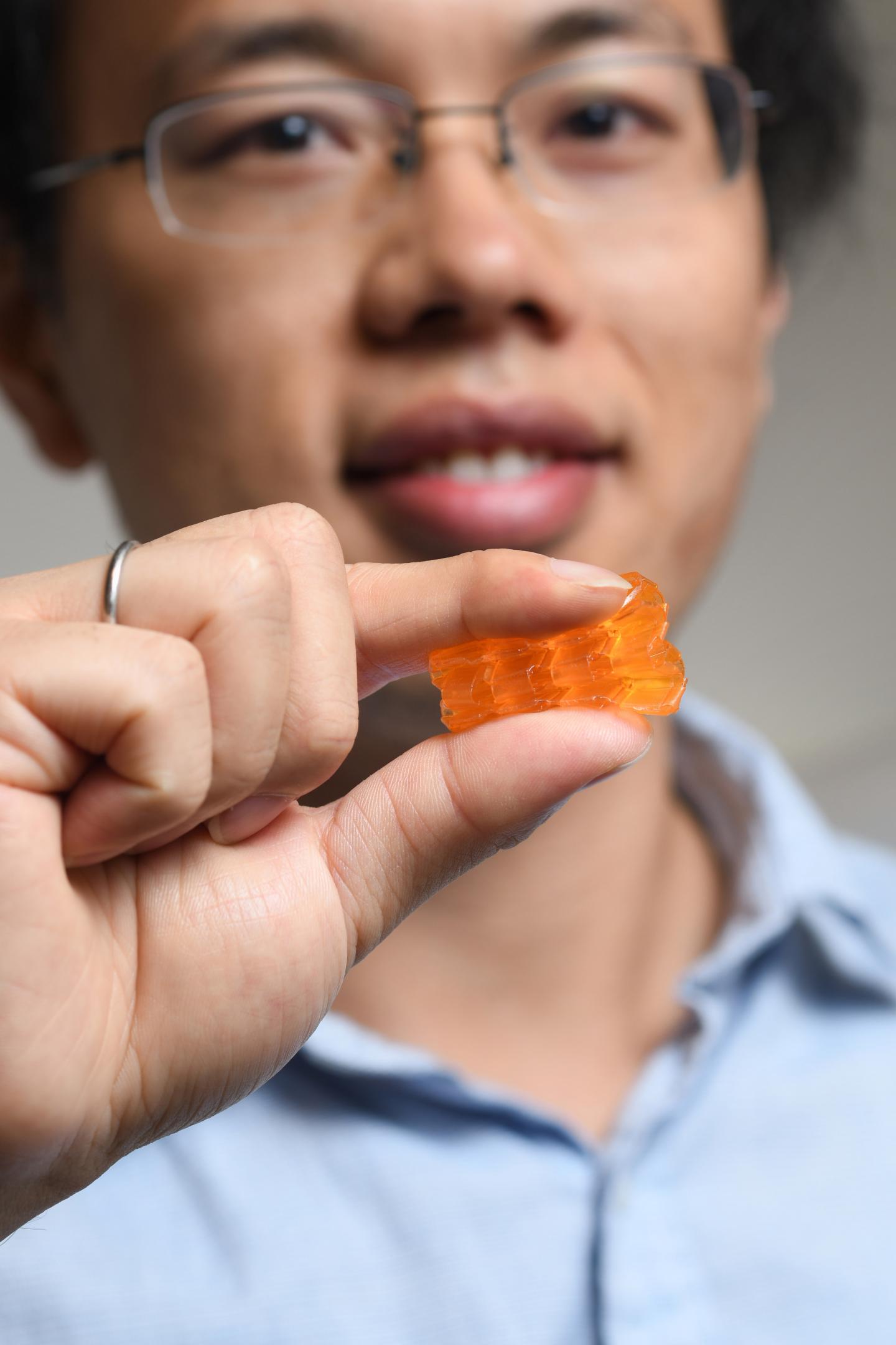 3D Printed Origami Structure, Compressed