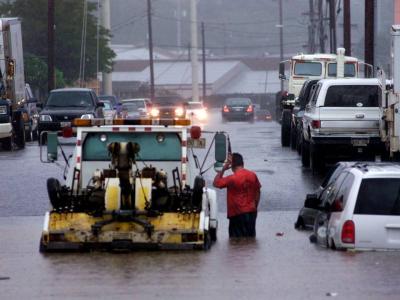 Flooding in Mapunapuna, Honolulu, Hawaii
