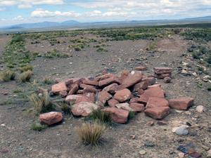 A rocky mountain plain