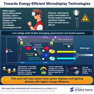 White organic light-emitting diode (OLED) that can operate at an exceptionally low voltage