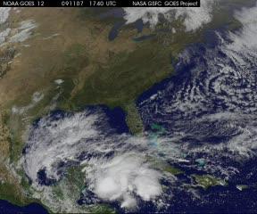 GOES Movie of Tropical Storm Ida's Track