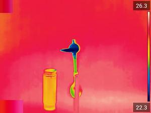 Temperature distribution over a drinking bird