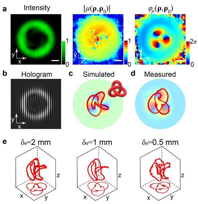 Figure 2 | Experimental demonstration of incoherent Trefoil knots and comparison with numerical simulations.