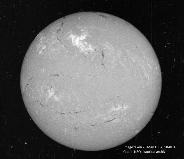 1967 Solar Storm NSO H-Alpha