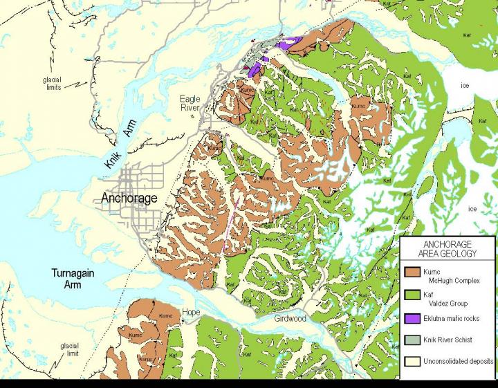 Detail From the USGS Alaskan Geologic Map