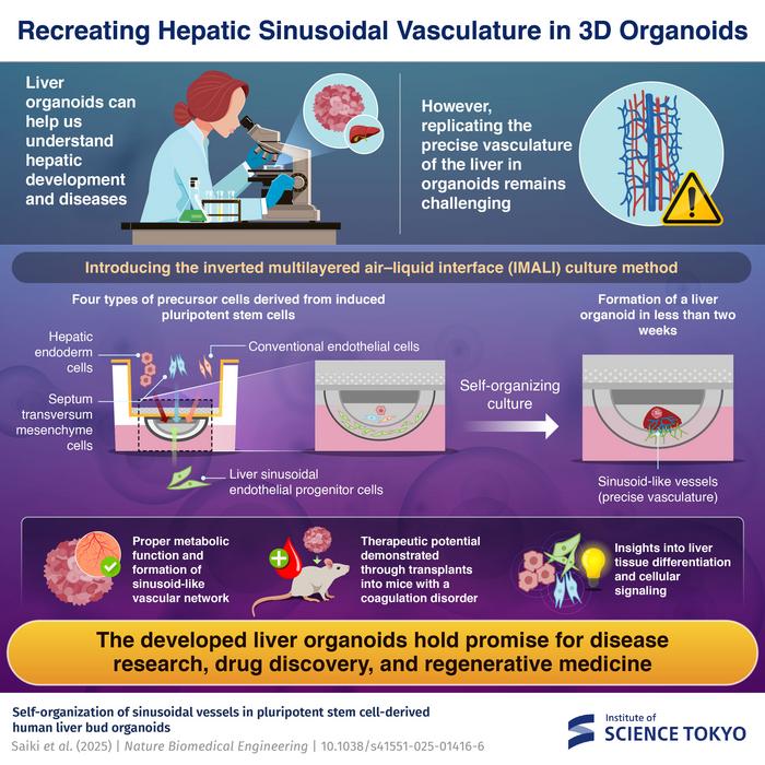 Reconstructing liver organoids with proper vasculature