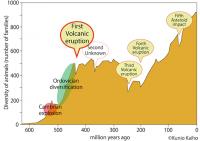 Large Volcanic Eruption May Have Caused the First Mass Extinction