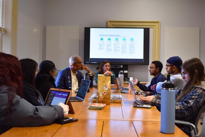 A class on the response to COVID-19 is held at the University of Virginia.