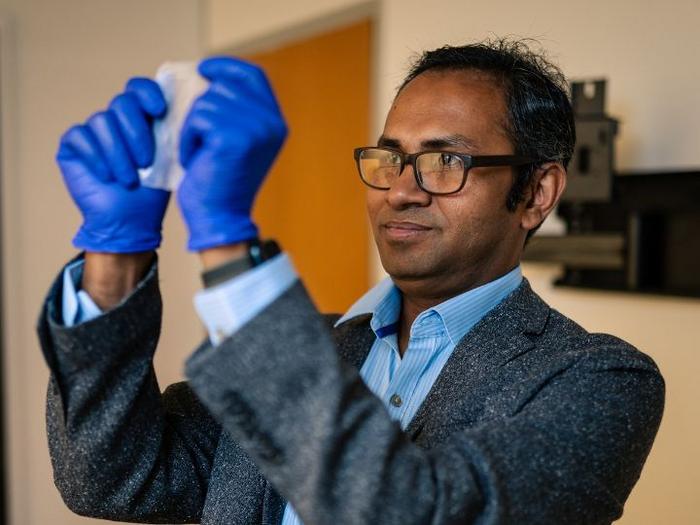 University of Houston Maksud Rahman with bioplastic