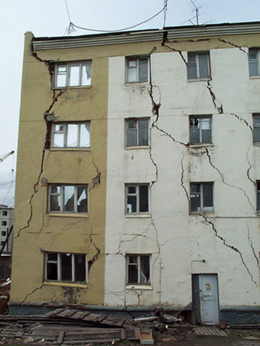 Broken apartment house