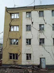 Broken apartment house