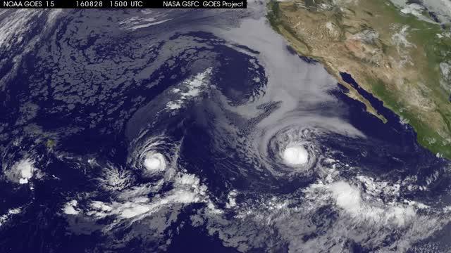 GOES Video of Madeline's Approach to Hawaii