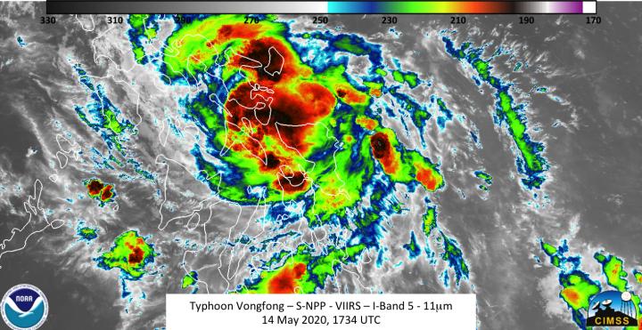 Daytime Suomi NPP image of Vongfong