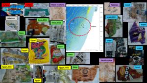 Plastic packaging retrieved from the seafloor