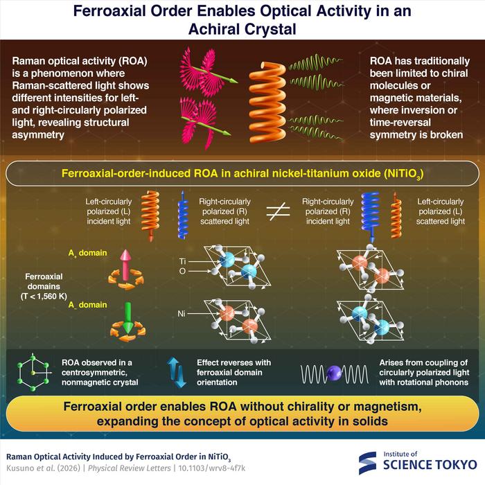 Ferroaxial-Order-Induced Raman Optical Activity